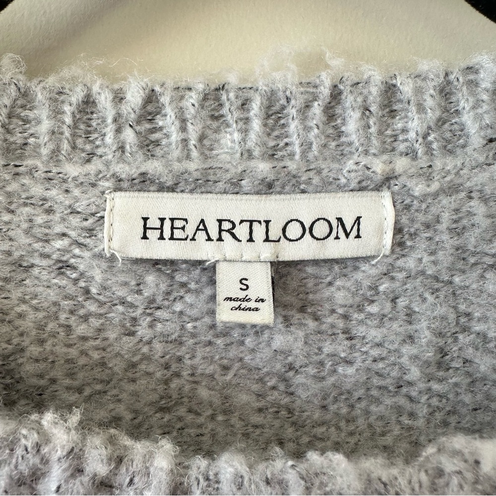 Anthropologie-Heartloom Fuzzy Textured Stripe Boxy Sweater (Size:Small) - Picture 8 of 8